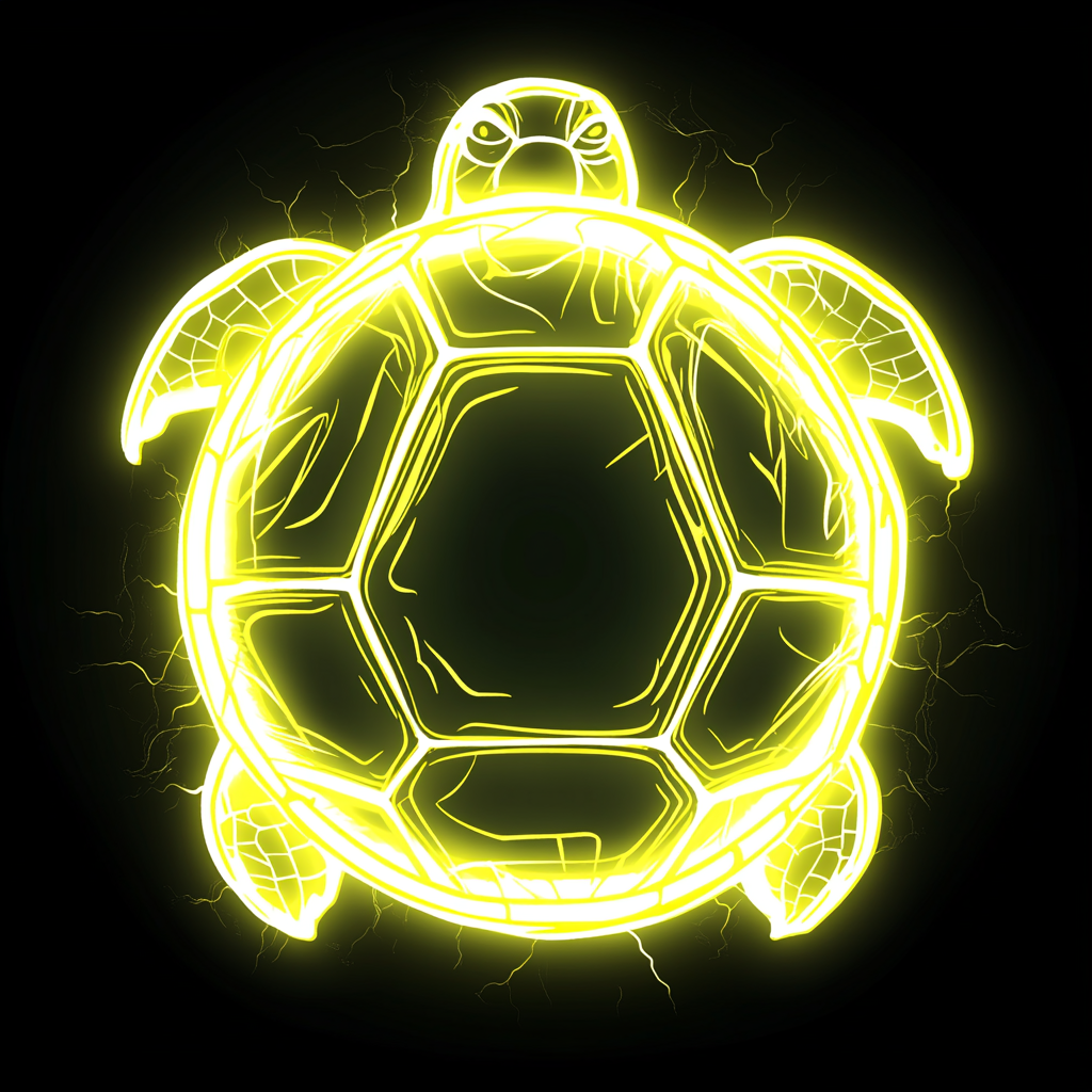 Neon Yellow Soccer Ball with Turtle Shell Design