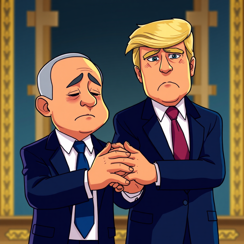 Netanyahu and Trumpet Crying Together