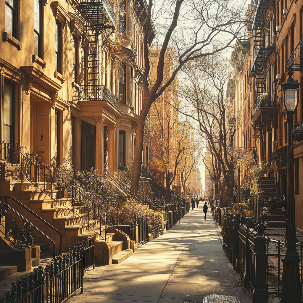 New York City Street with Elegant Buildings