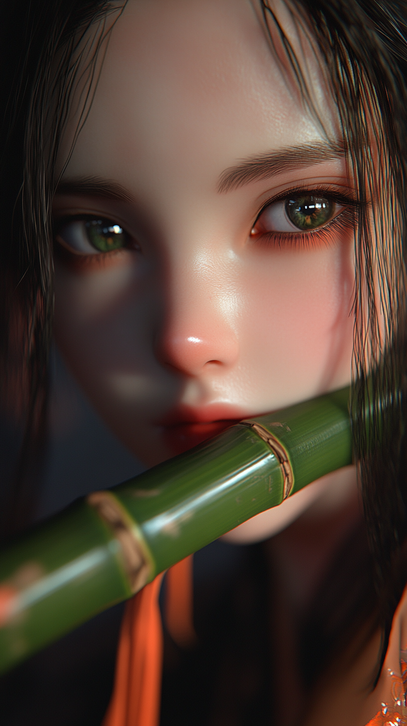 Nezuko from Demon Slayer, realistic image, detailed photo.