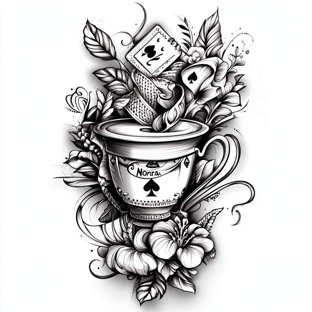 Norma Tattoo Design Coffee Cup Knit Element Playing Card