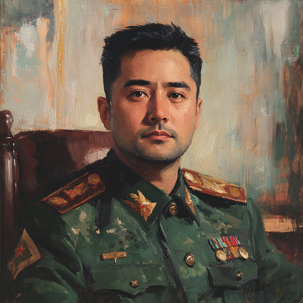 Official portrait of communist dictator at 20 years old.