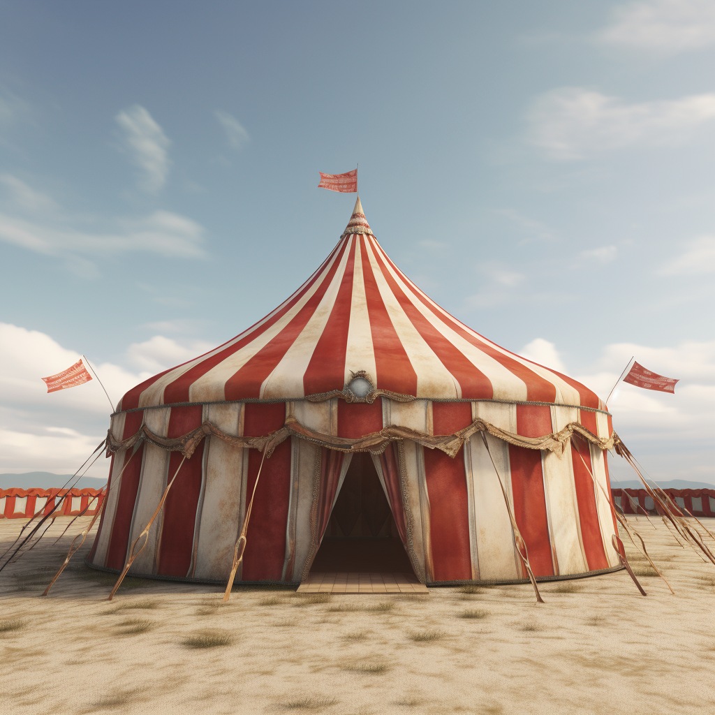 Old West Circus Tent with Ticket Booth