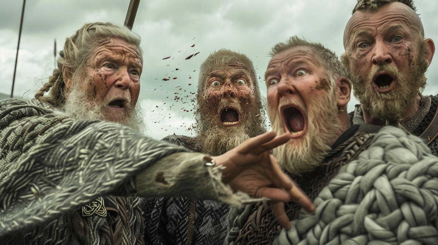 Old Woman Slapping Shocked Vikings, Raw Style