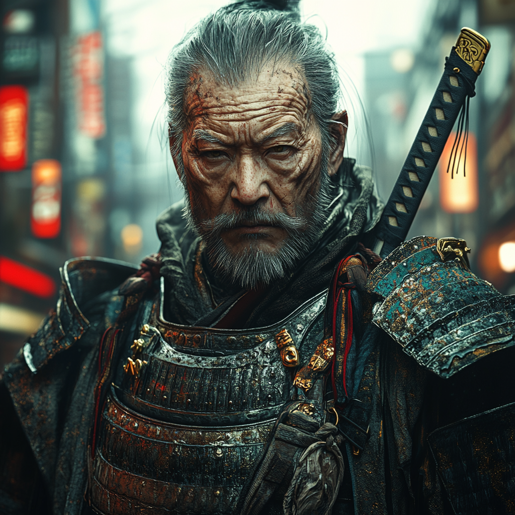 Old samurai awakens in modern Japan, lost and amazed.