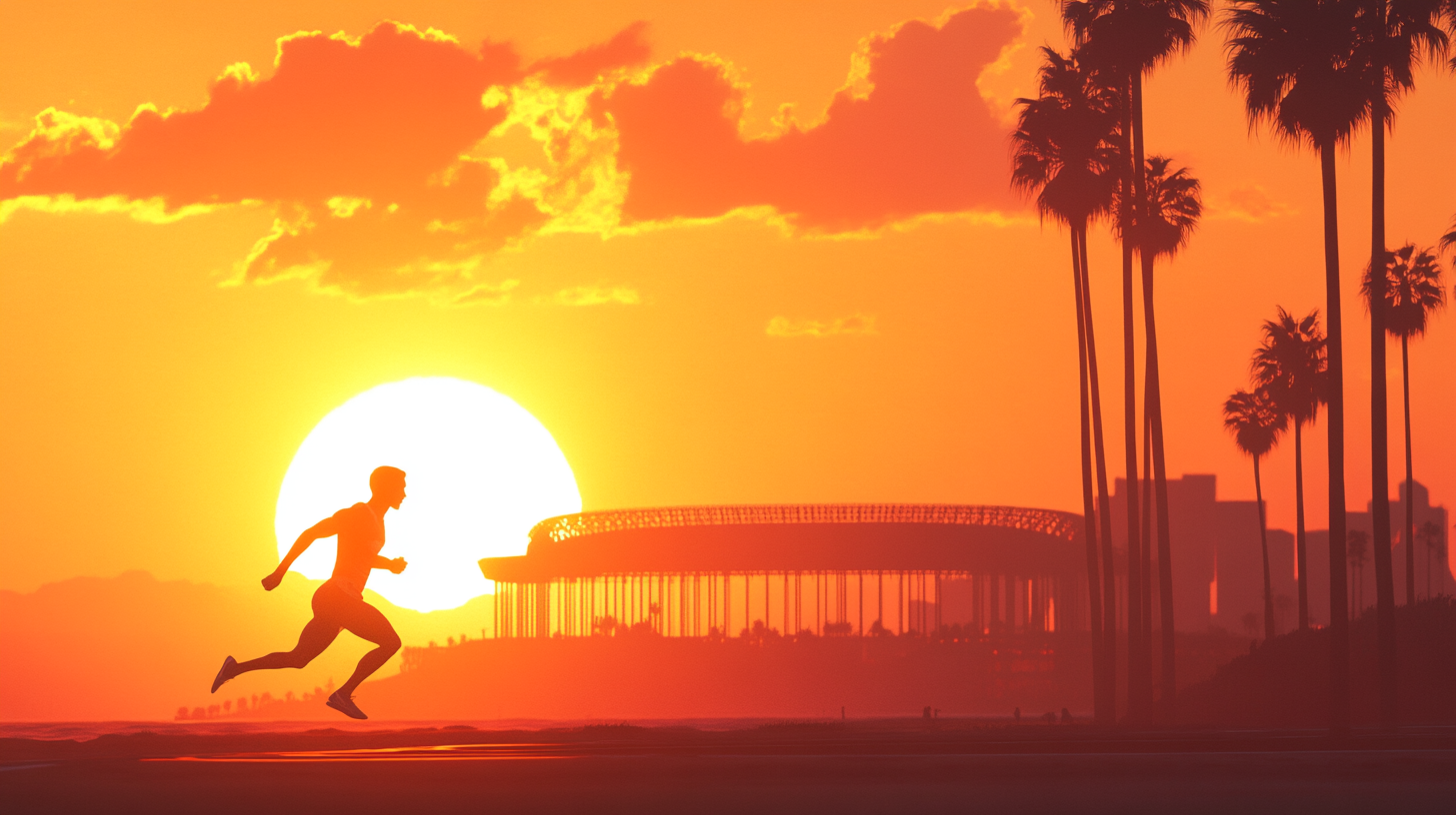 Olympic Games 2028: Runner in LA Sunset