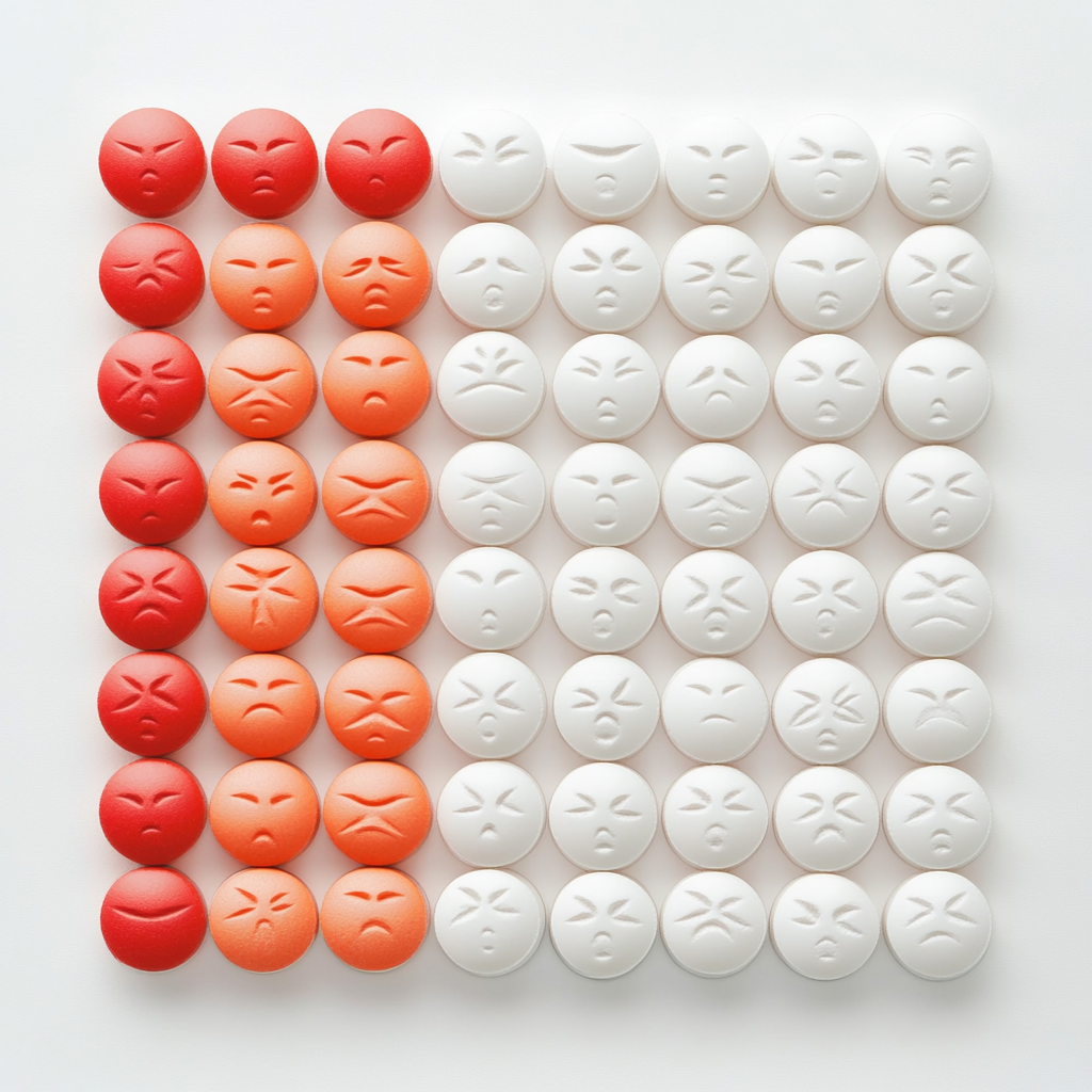 Pack of pills with changing emotions image