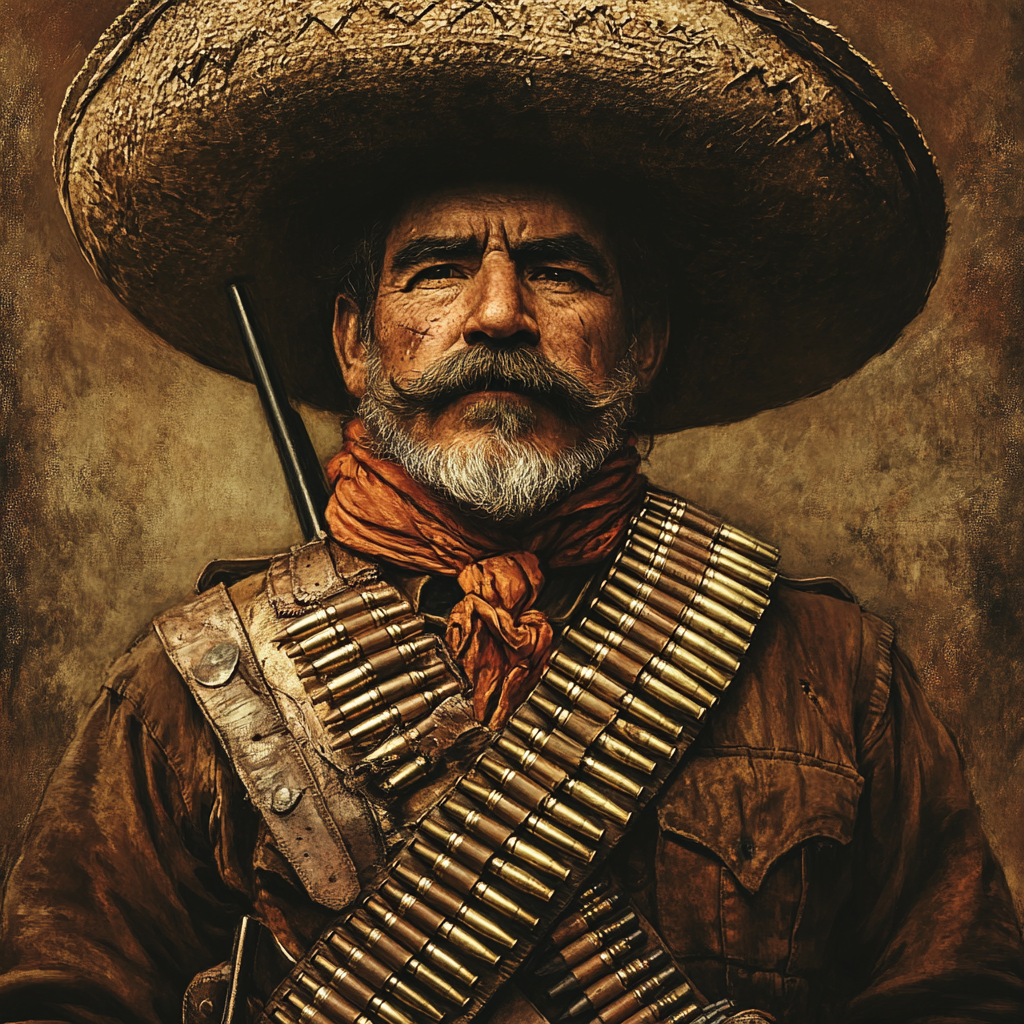 Pancho Villa in Sombrero with Bullet Belt