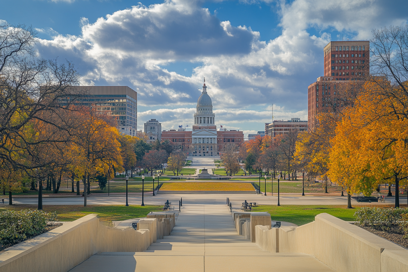 Panoramic View of Lansing's Historic and Modern Buildings