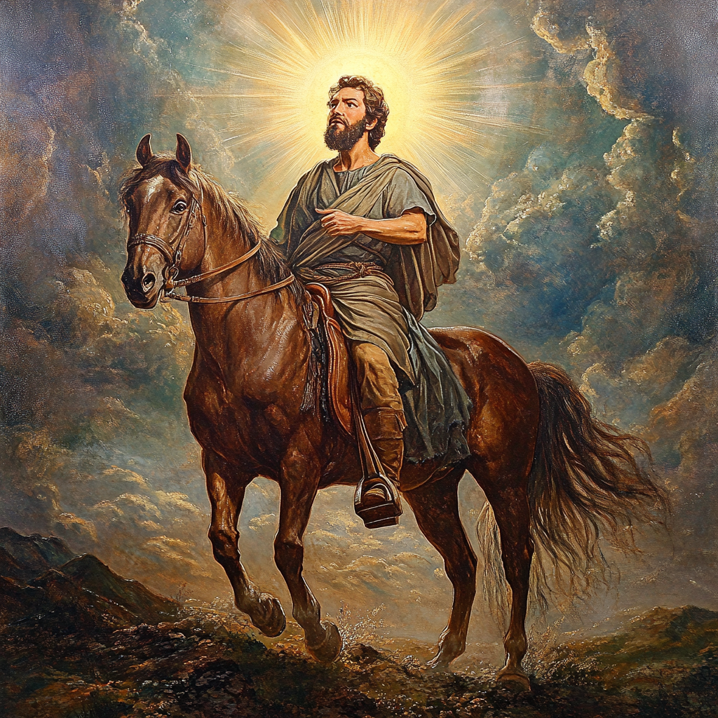 Paul the Apostle Encounters Divine Light on Horseback