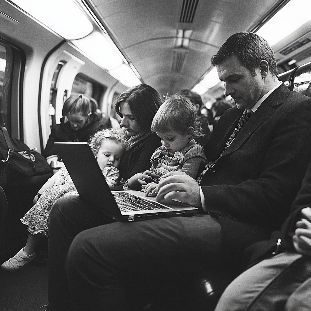 People on Bakerloo line train in London Underground