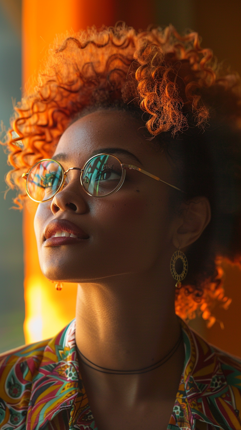 Person relaxes after decision, Canon camera, orange hues.