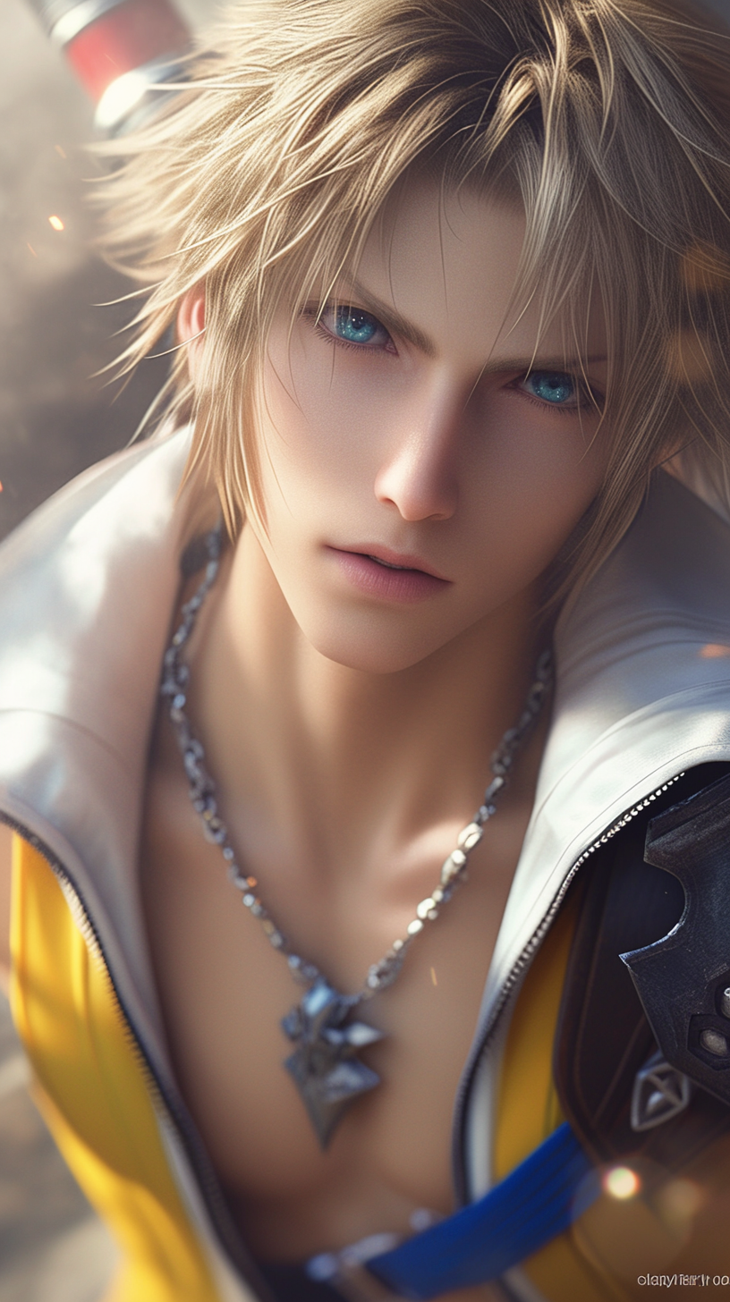 Photo of Tidus with unreal engine-like detail.