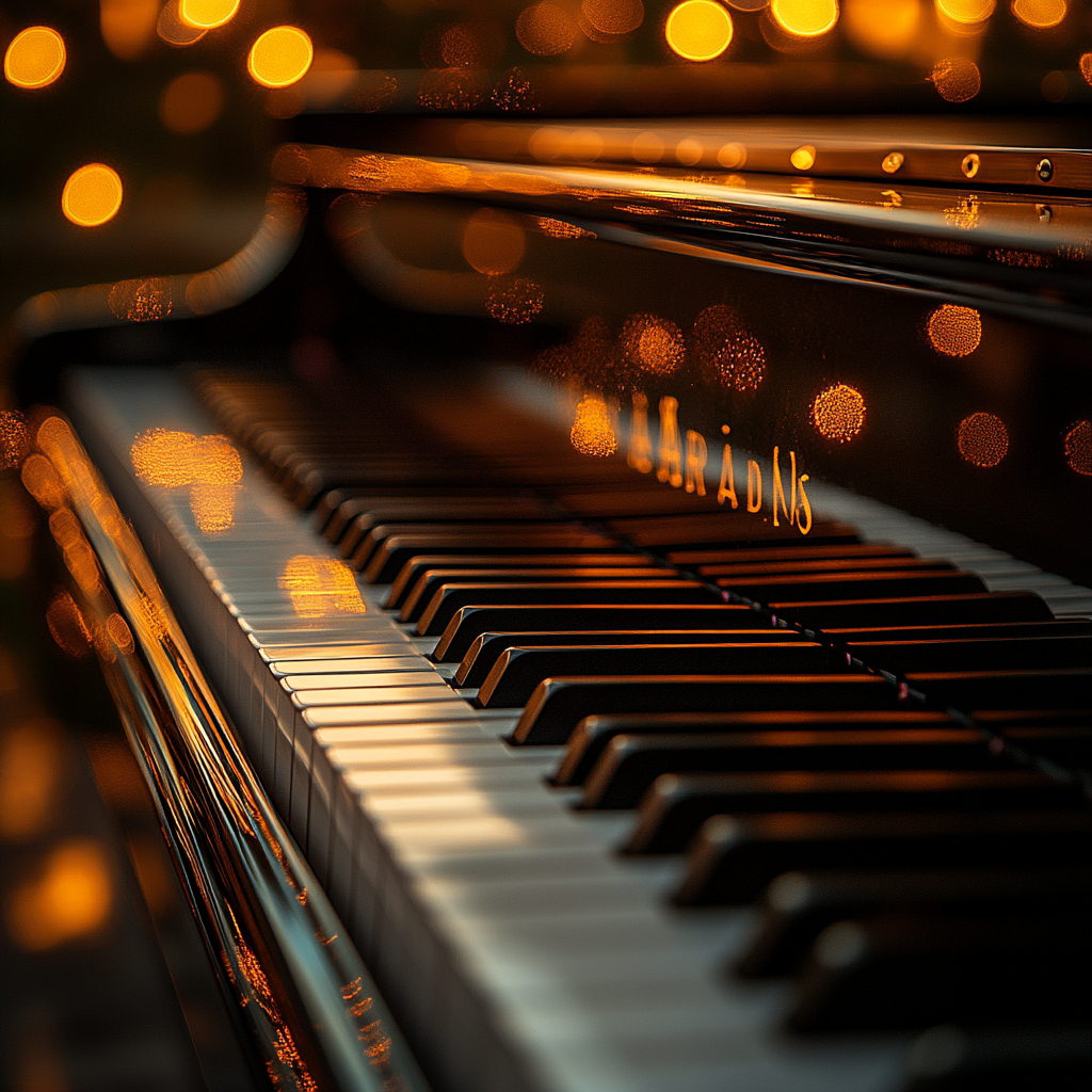 Photo of piano with ultra-detailed, natural lighting.