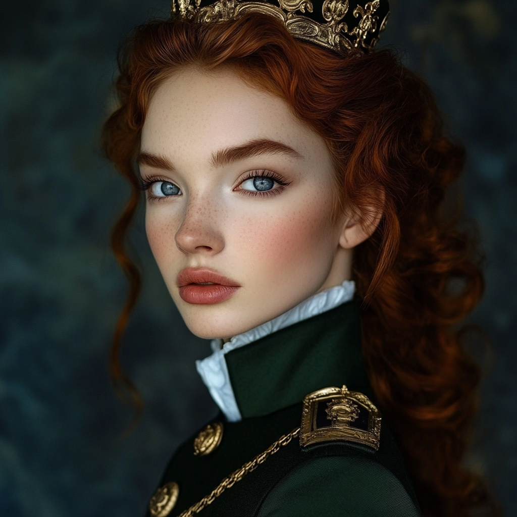 Photo realistic image of young princess in Victorian attire.