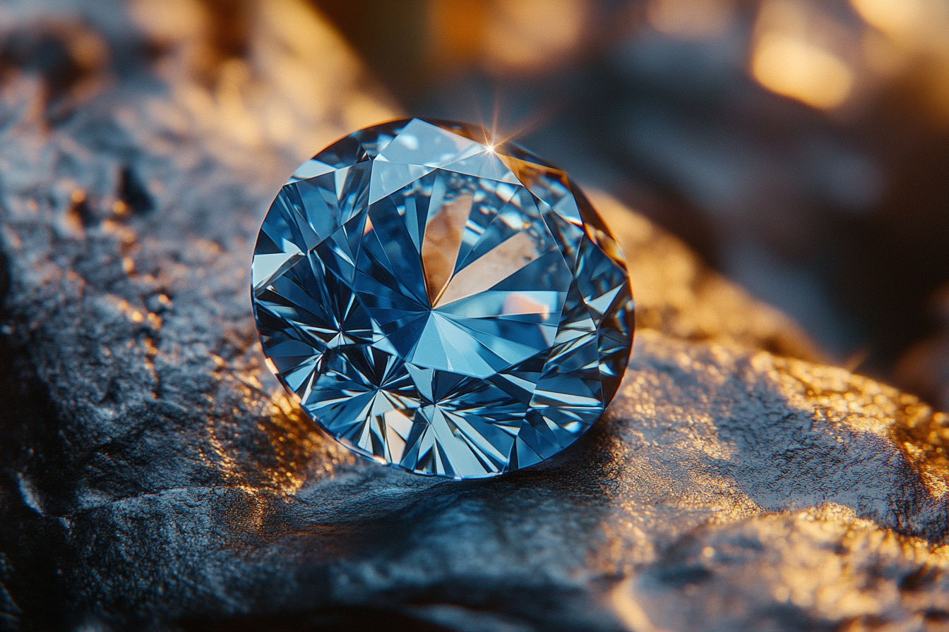 Photograph of blue diamond from Victorian era.