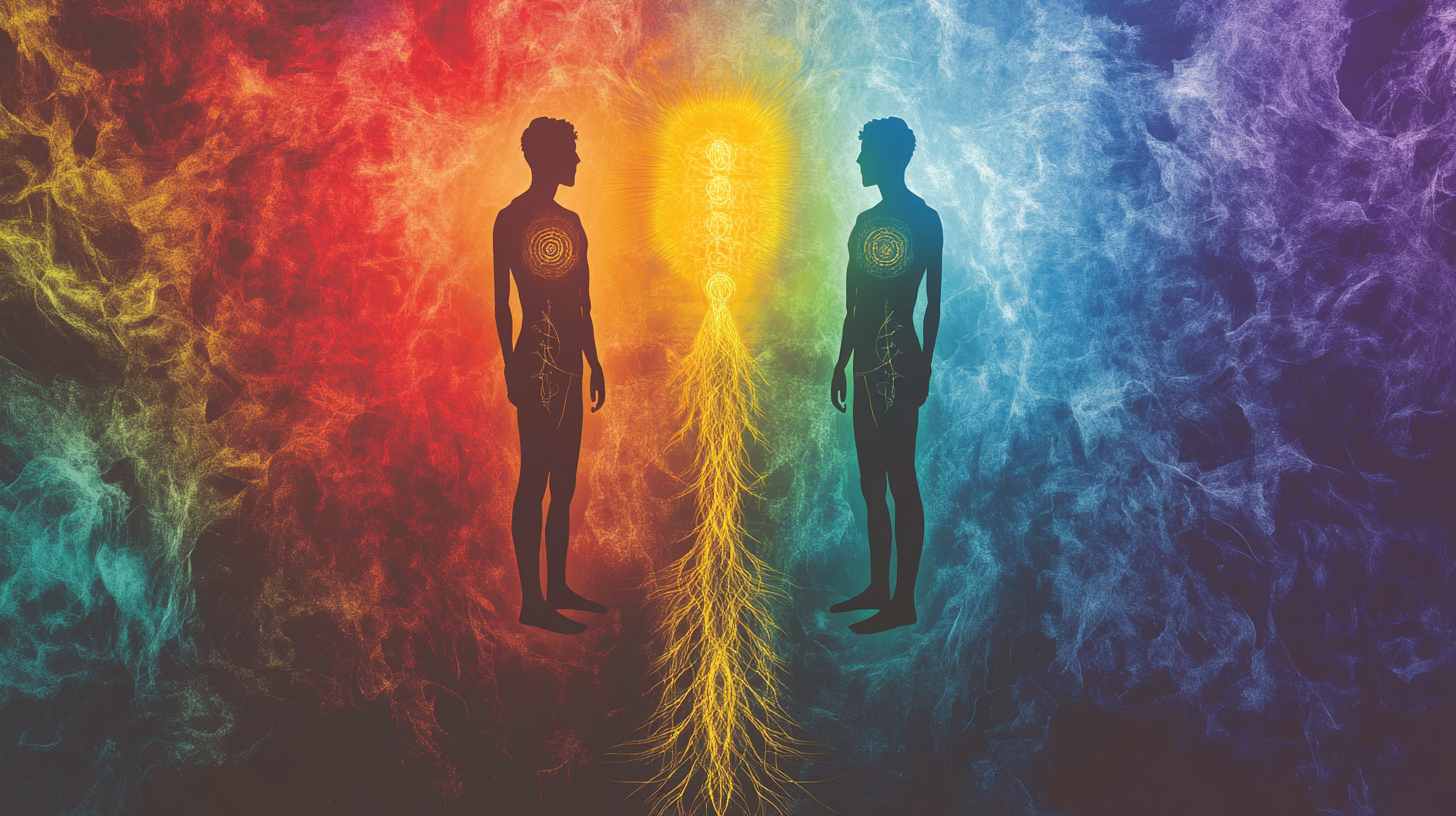 Photorealistic Man and Woman with Chakras, Energy 16:9