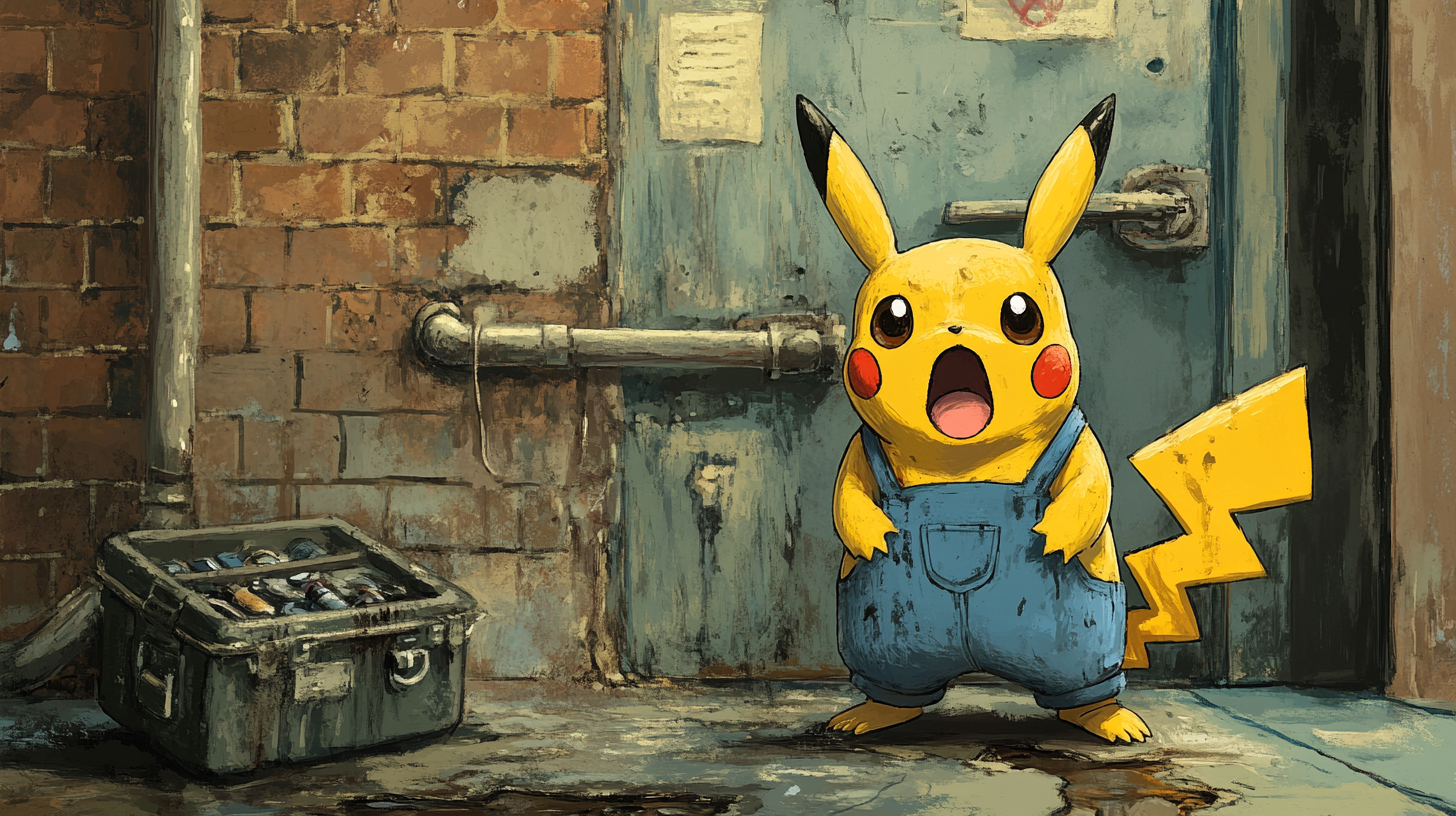 Pikachu The Plumber Finds Burst Pipe Emergency