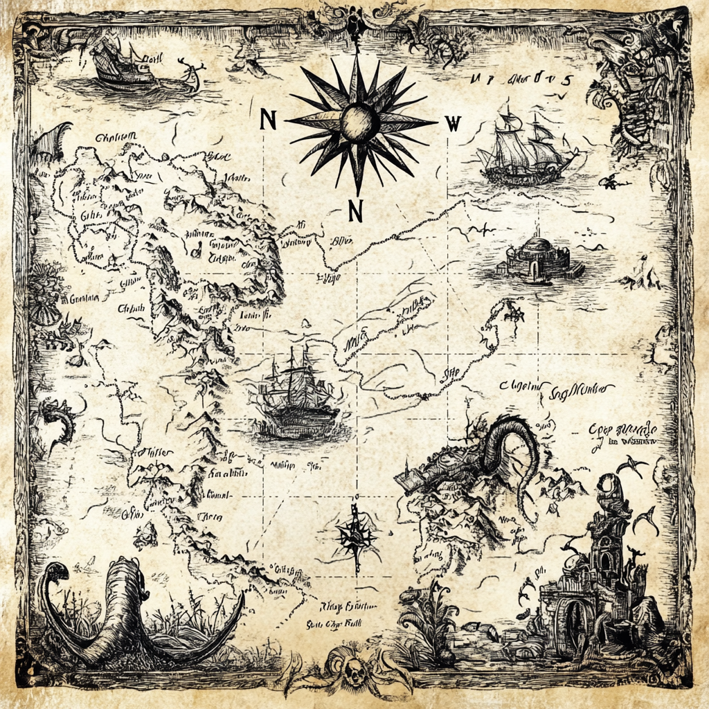 Pirate Treasure Map to Golden Star 