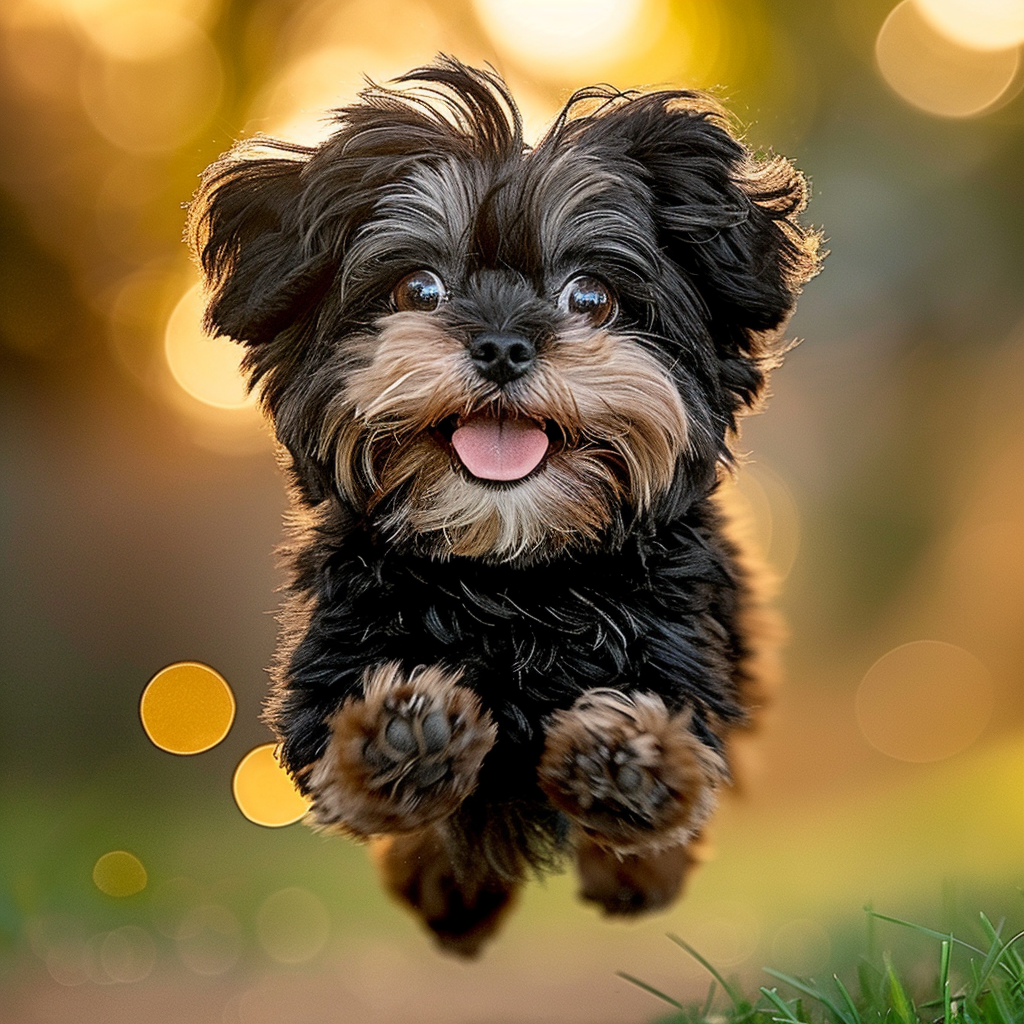 Pixar puppy running on grass towards camera.