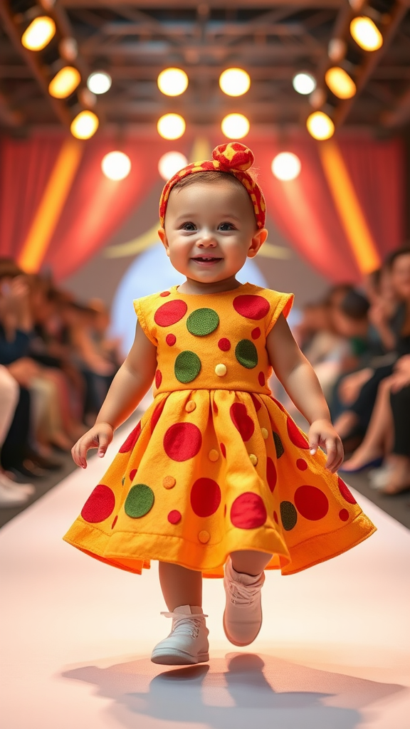 Pizza-Themed Baby Fashion Show on the Runway