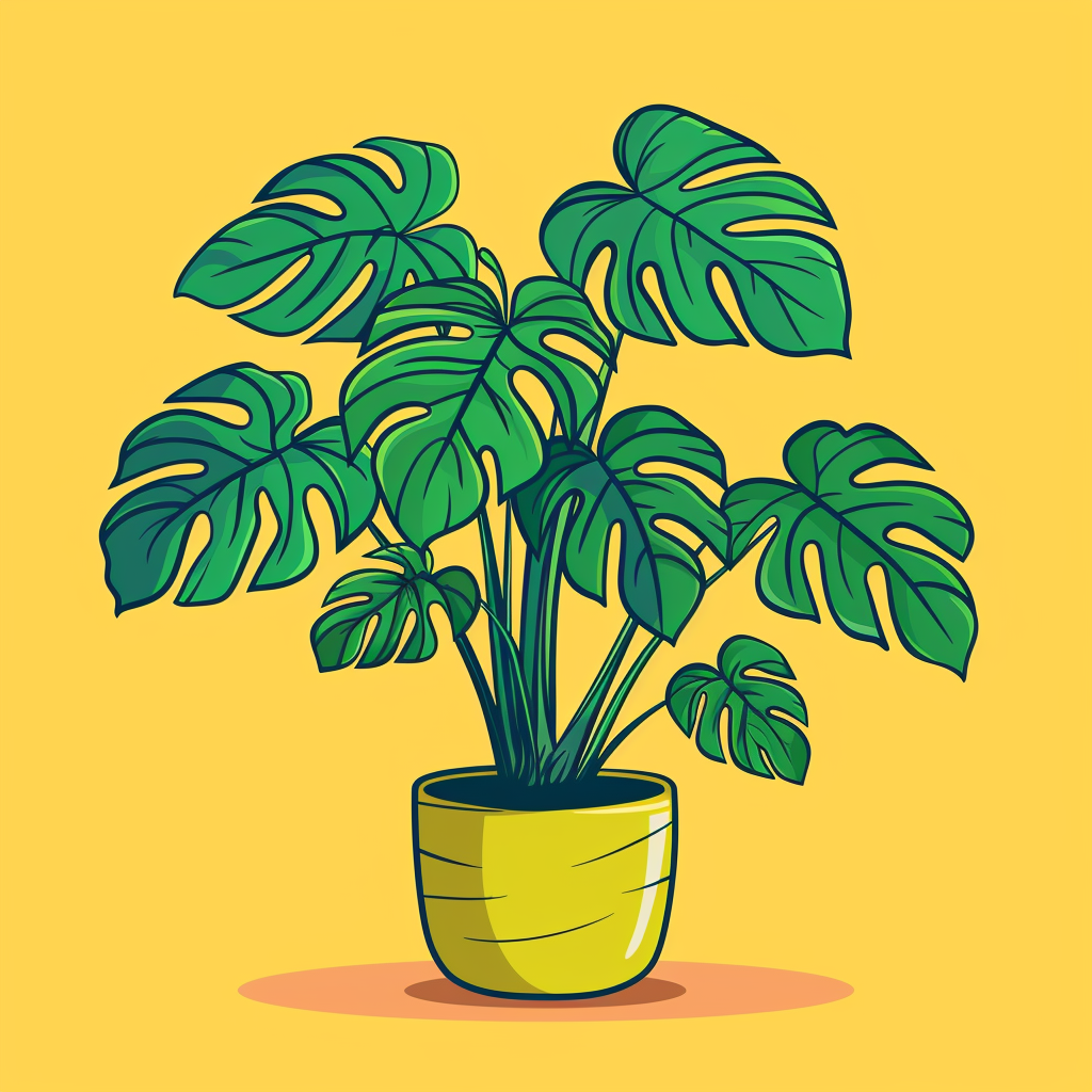 Plant cartoon with human characteristics, colorful 2D drawing.