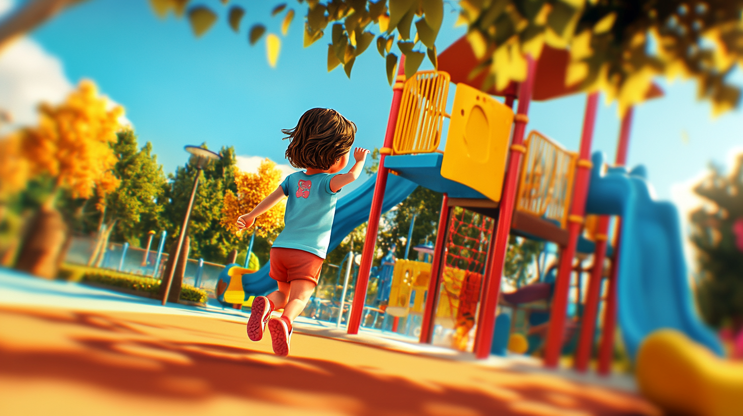 Playful game of Hide-and-Seek in vibrant playground.