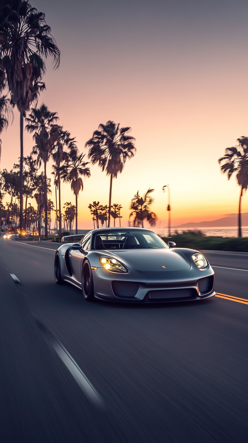 Porsche Carrera GT Drives on California Coastal Highway