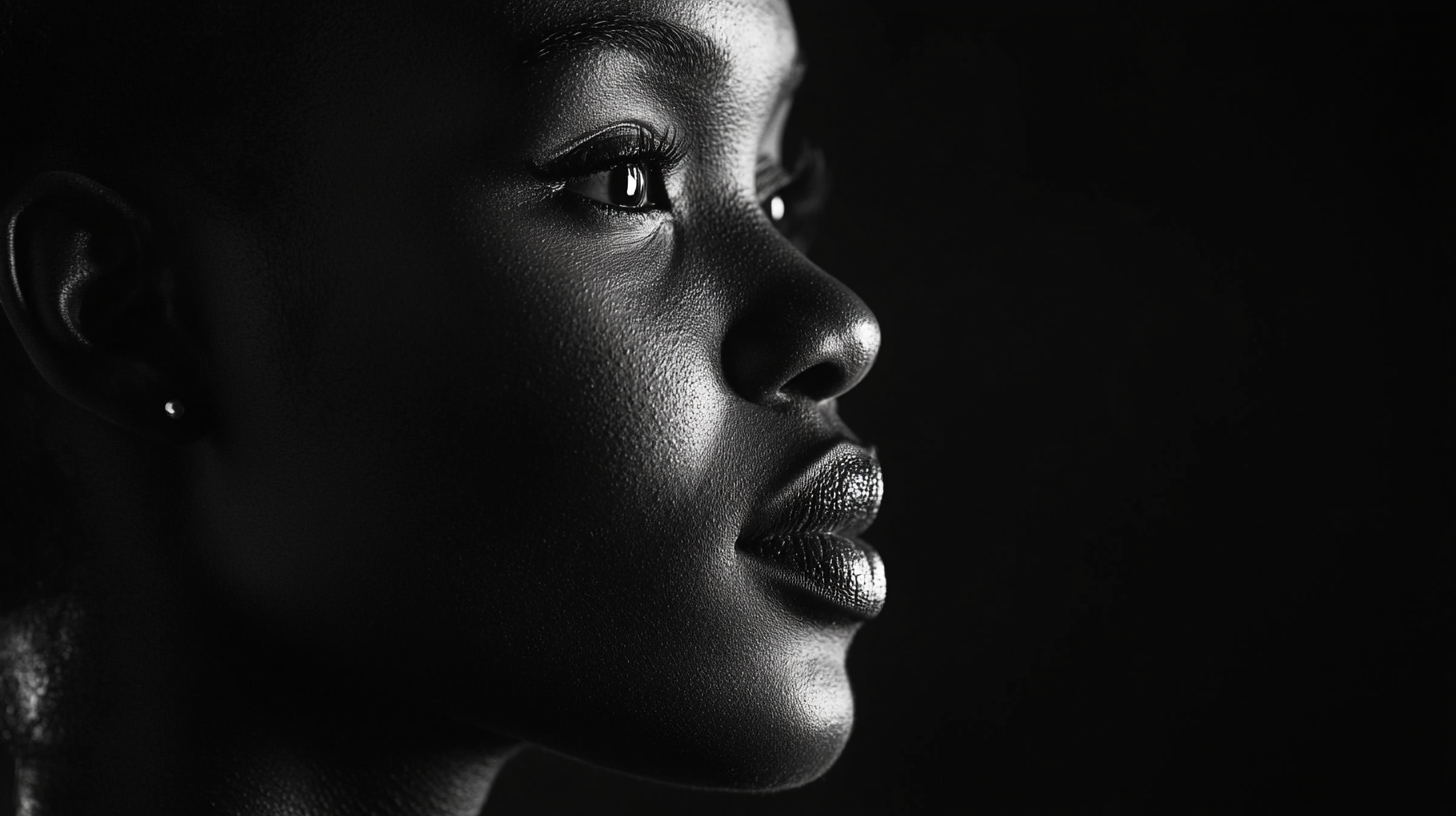 Portrait of Kenyan woman in black and white