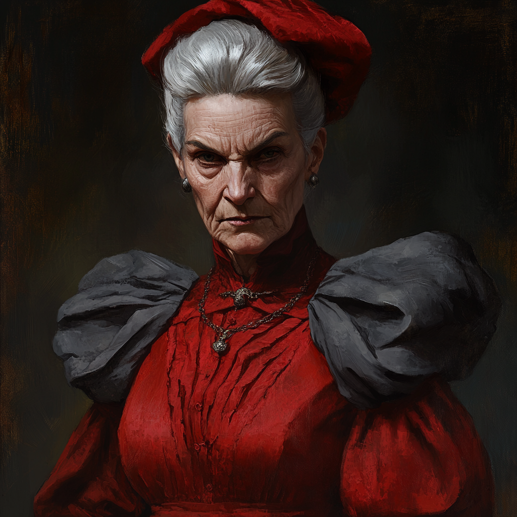 Portrait of Severe Old Lady in Renaissance Style