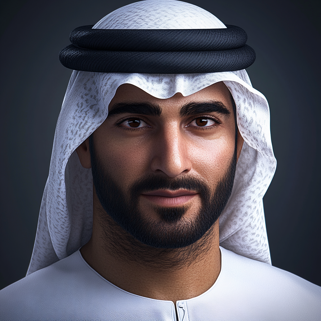 Portrait of UAE man with traditional attire.