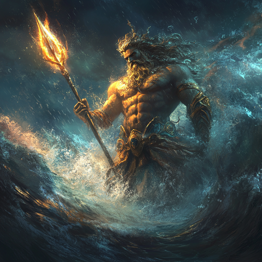 Poseidon, God of Sea, Commanding Authority artwork.