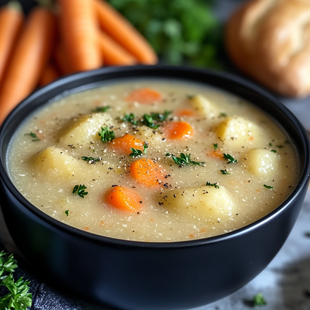 Potato Soup in a Cozy Setting