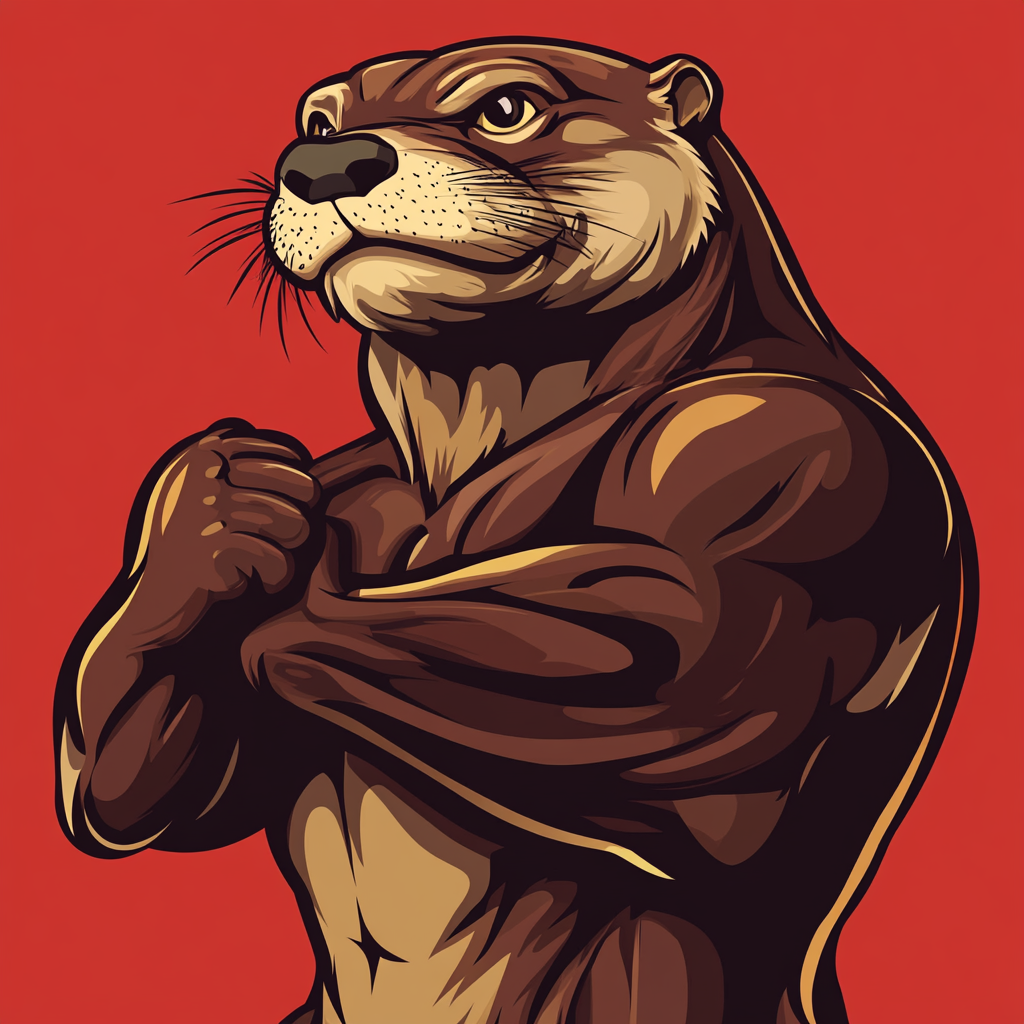 Powerful Giant Otter Mascot for Volleyball Team