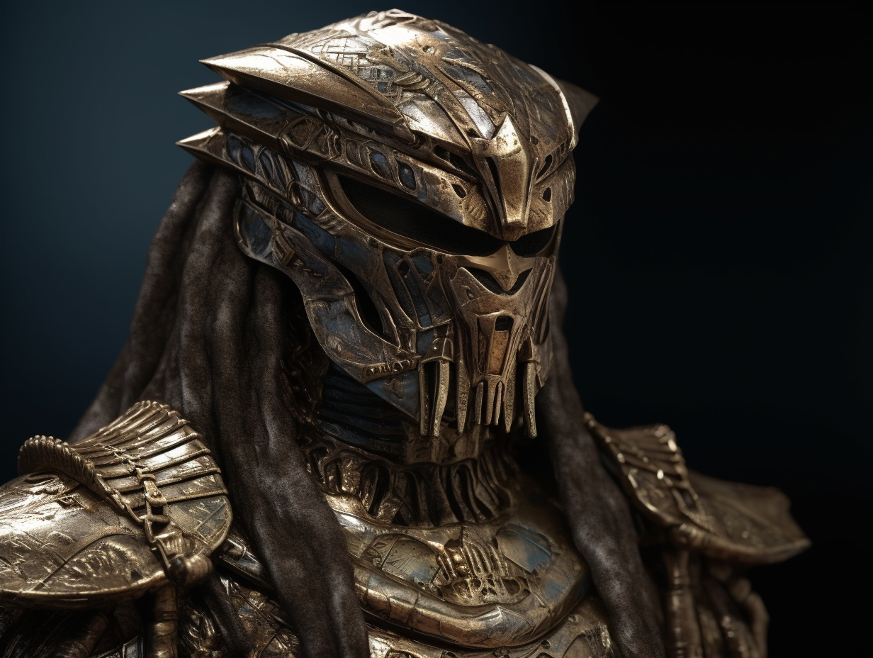 Predator character with alien armor in 4K quality.