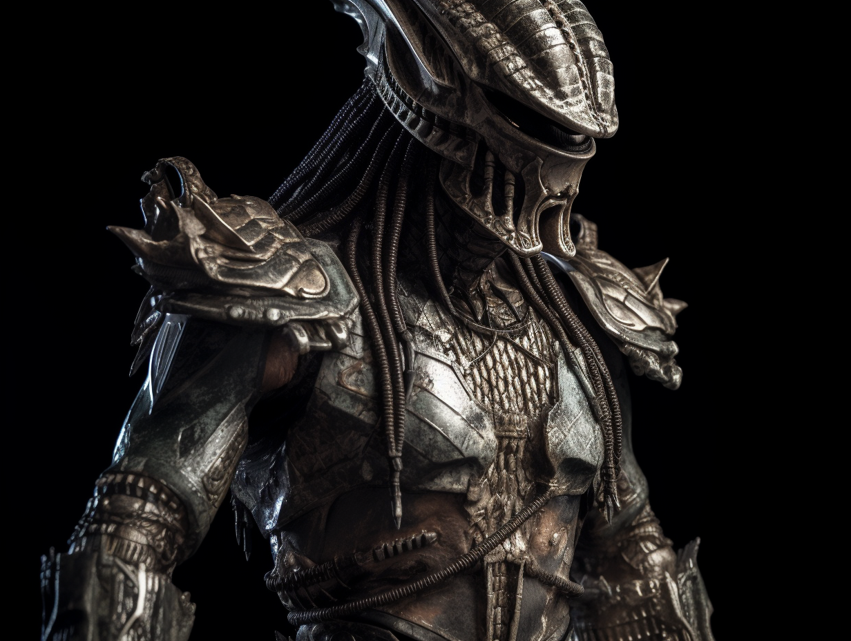 Predator with alien armor like from anime.