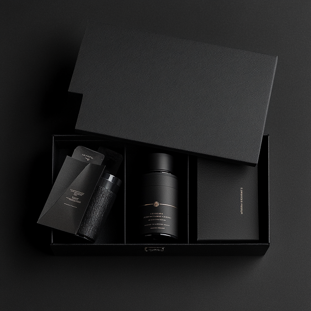 Premium Black Presentation Box with Eco-Friendly Contents