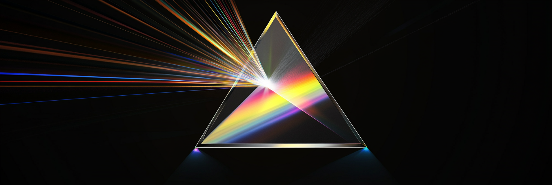 Prism like triangle with rainbow colors illustration - vector art.