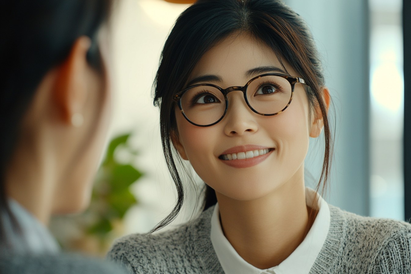 Japanese woman consults with financial planner