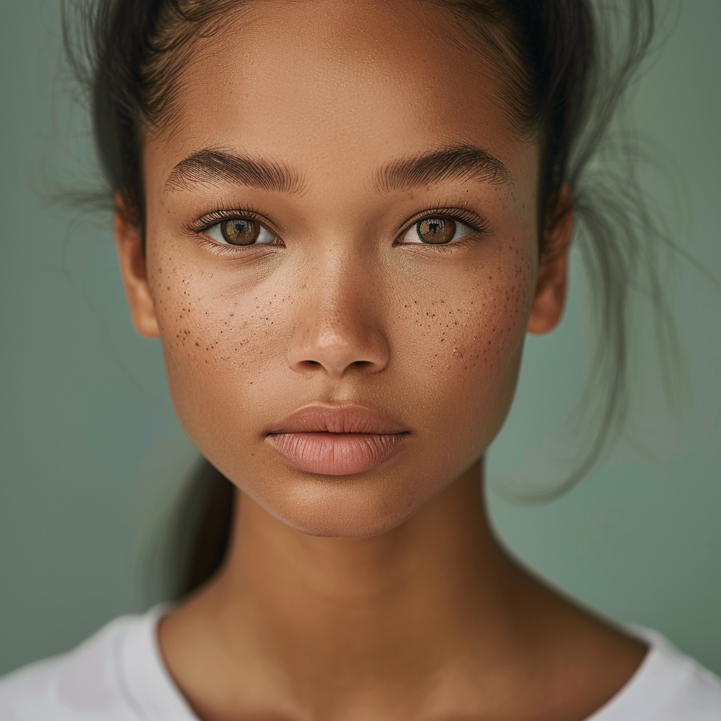 Professional close-up portrait of African American teen.