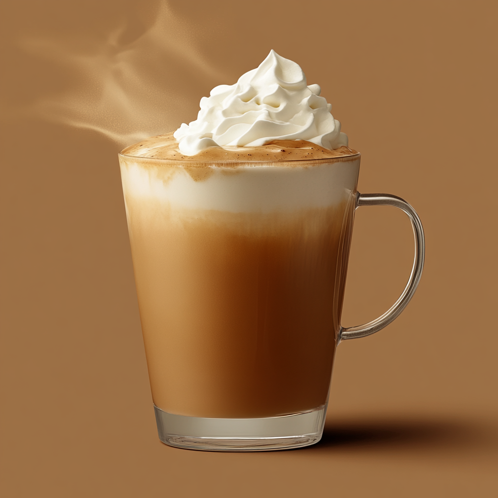 Pumpkin Spiced Latte with Cream Foam, Warm Background