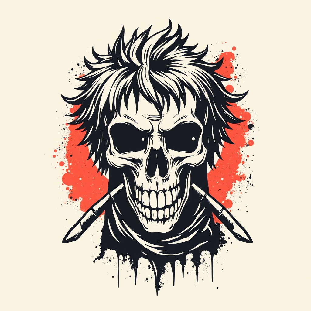 Punk Style Print T-Shirt Design