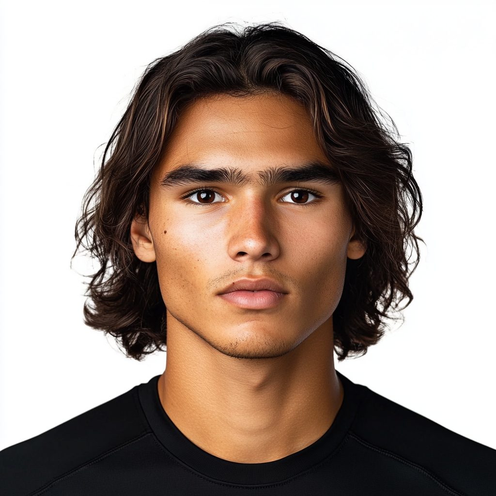 Realistic 20yo Footballer portrait with modern lighting