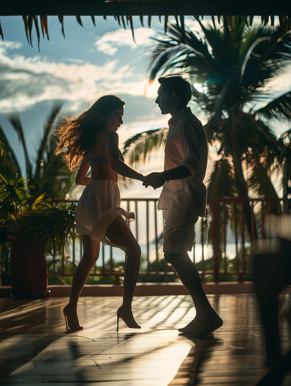 Realistic 80s Salsa Dance in Tropical Setting, 8K