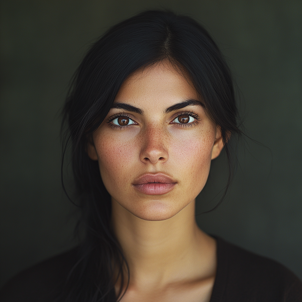 Realistic Middle Eastern Woman Portrait in Soft Light