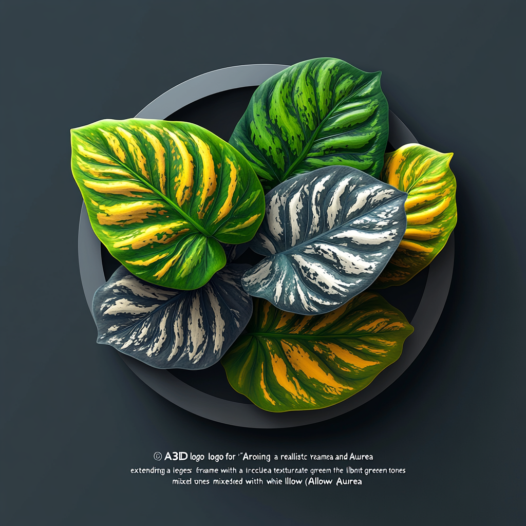 Realistic Monstera leaf in circular logo for Aroid Society.