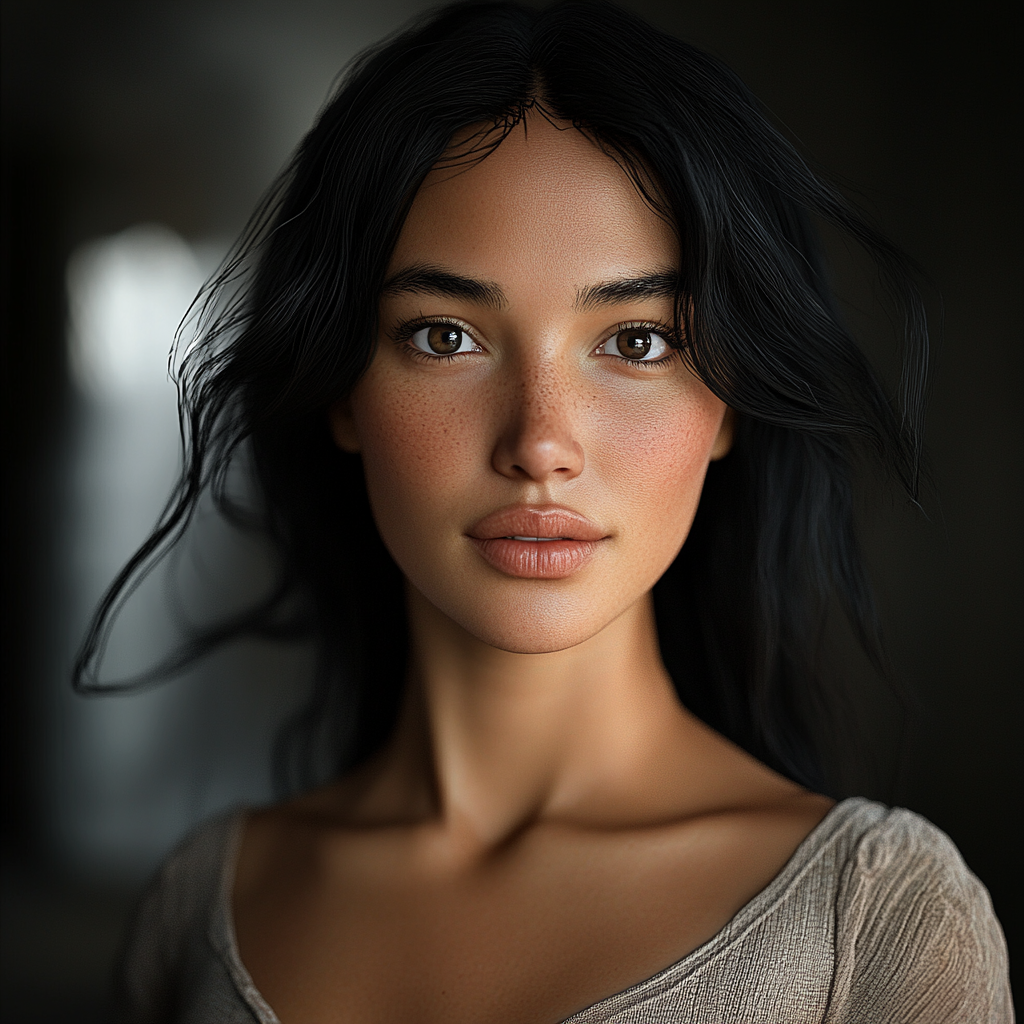 Realistic Portrait: Hispanic Woman, 28, Canon EOS, Ultra-HD