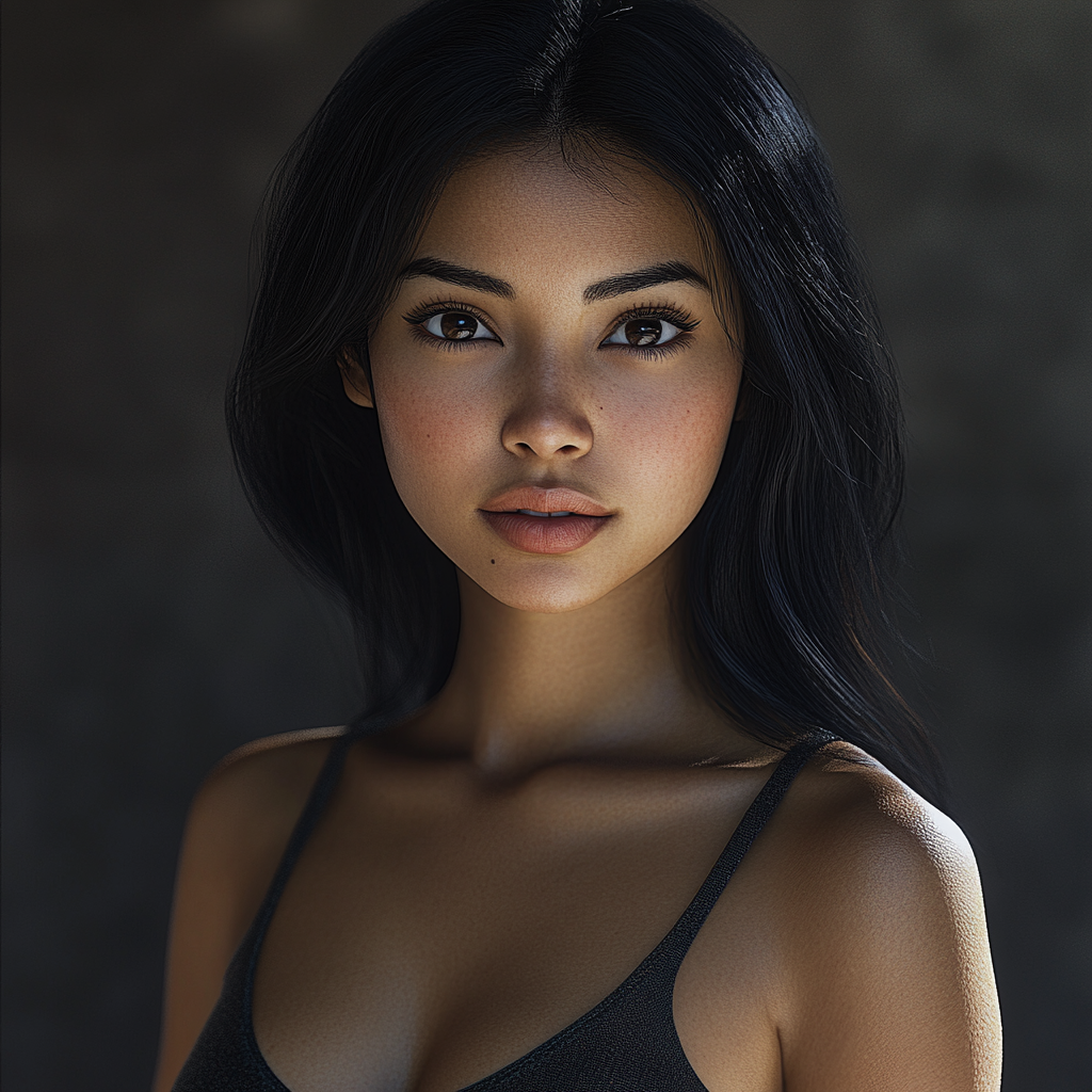 Realistic South Asian Woman Portrait, Standing Posed 