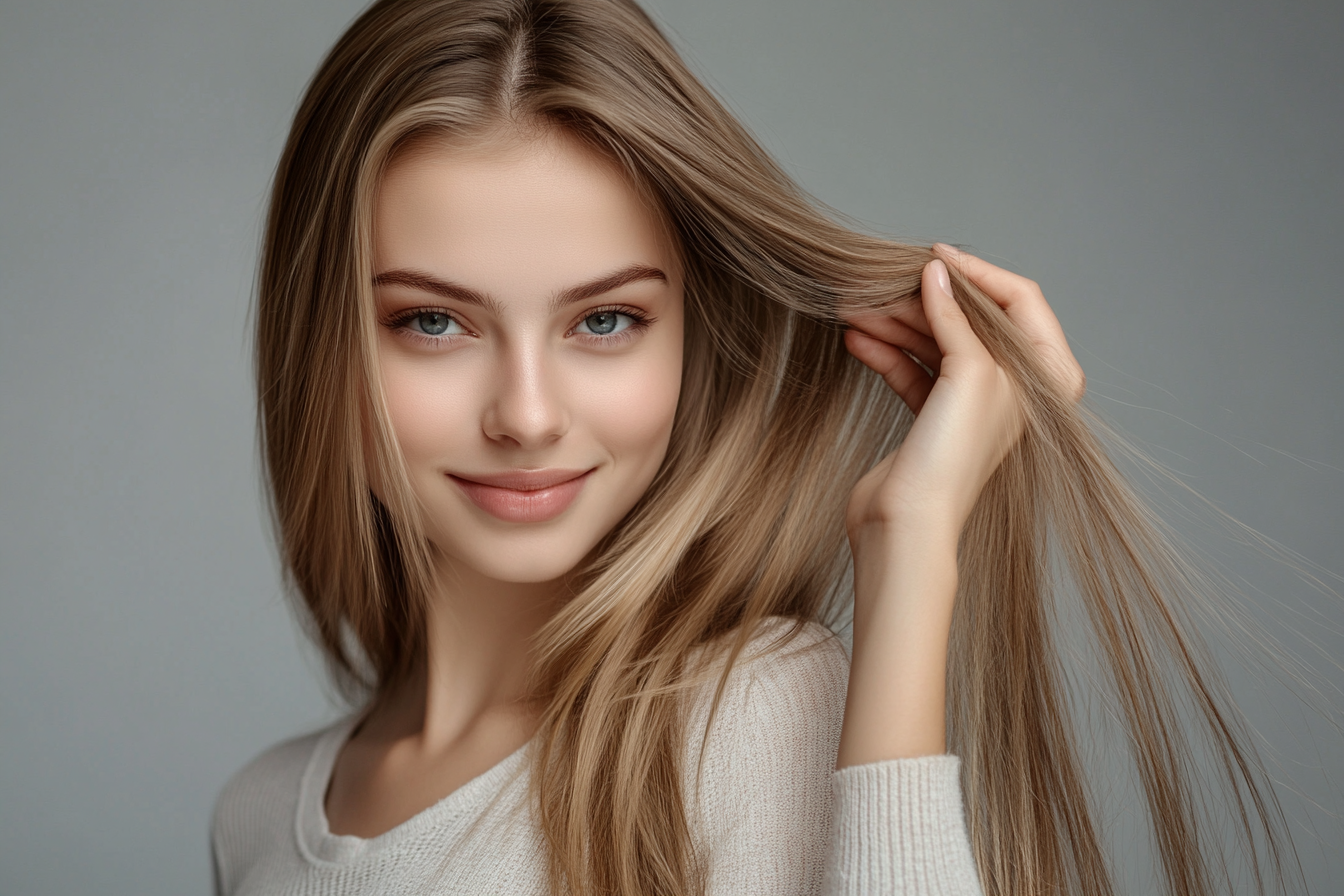 Realistic advertising photo of a happy girl.