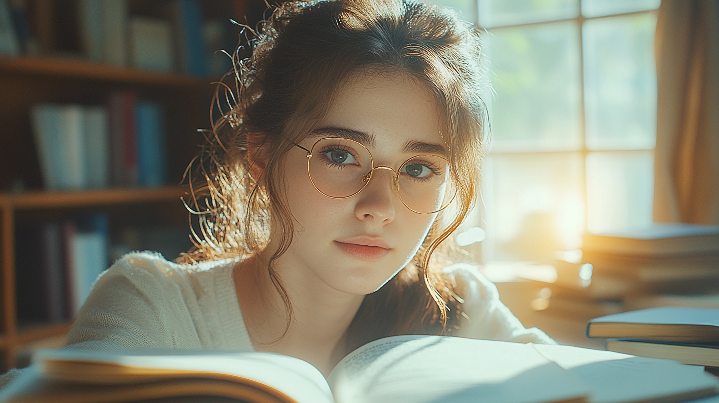 Recovery and purpose: Young woman studying in sunlight